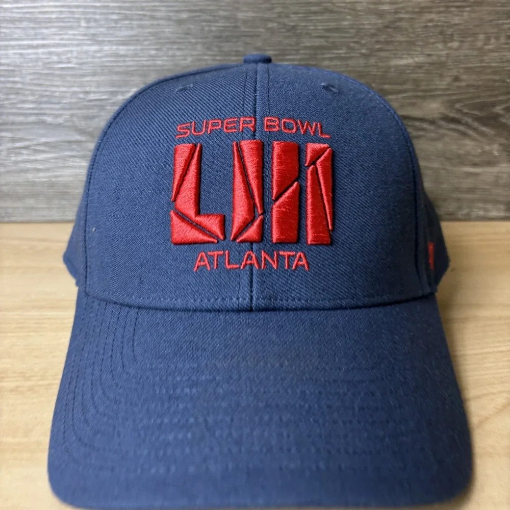 Super Bowl LIII Hat Cap Strap Back Blue Red NFL Football Atlanta Mens 47 Brand